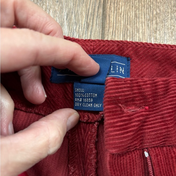 J. McLaughlin Red Maroon Corduroy Pants Star Embroidery Straight Leg Size 4 Boho - Picture 6 of 13